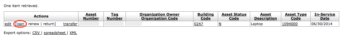 Asset Lookup Form in KFS